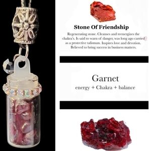 New! Garnet Stone Pendant Necklace
